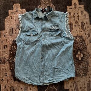Orange County Choppers Sleeveless Denim button up Shirt